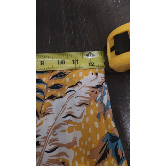 Le Salty Label Wide Leg Havana Pants Women's XS Yellow Floral Zipper Pull On Vac - Picture 3 of 14